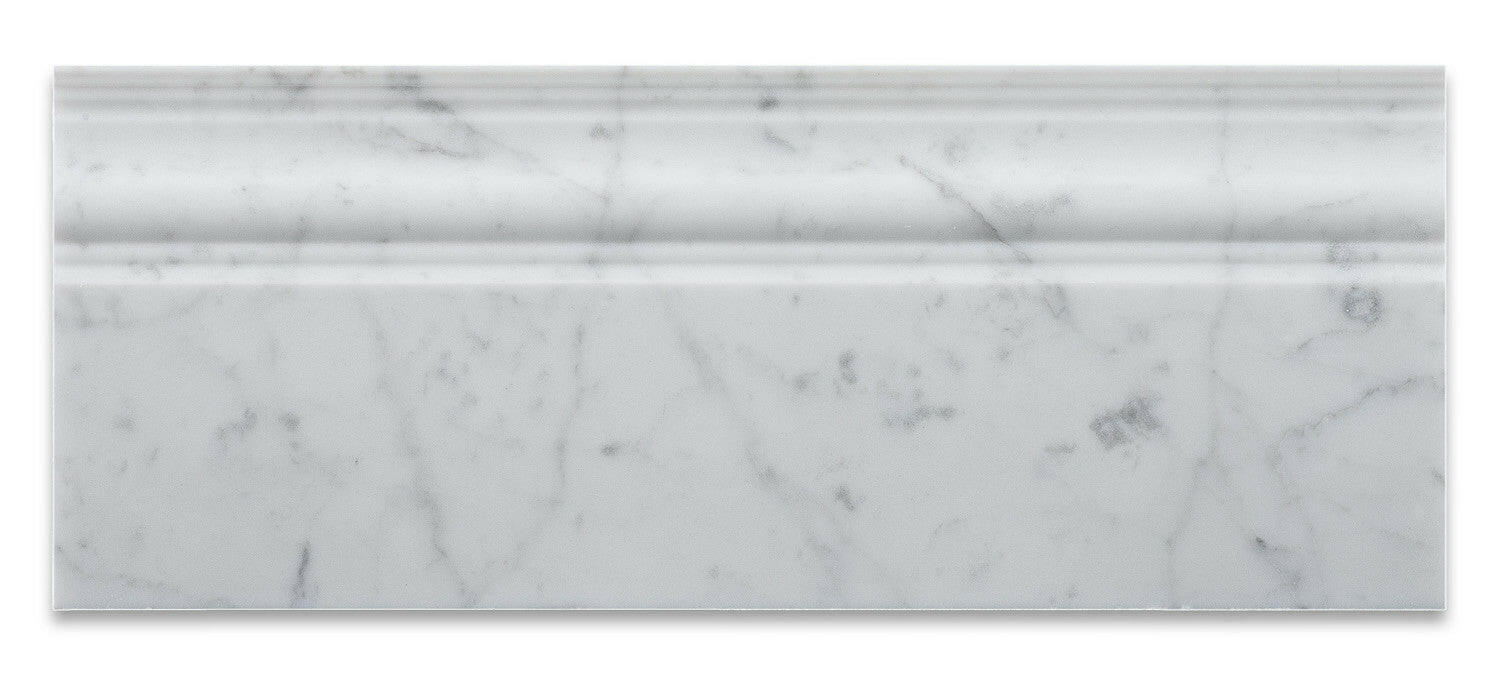 Carrara White Marble Honed Baseboard Trim Molding-Marble Molding/Trim-American Tile Depot