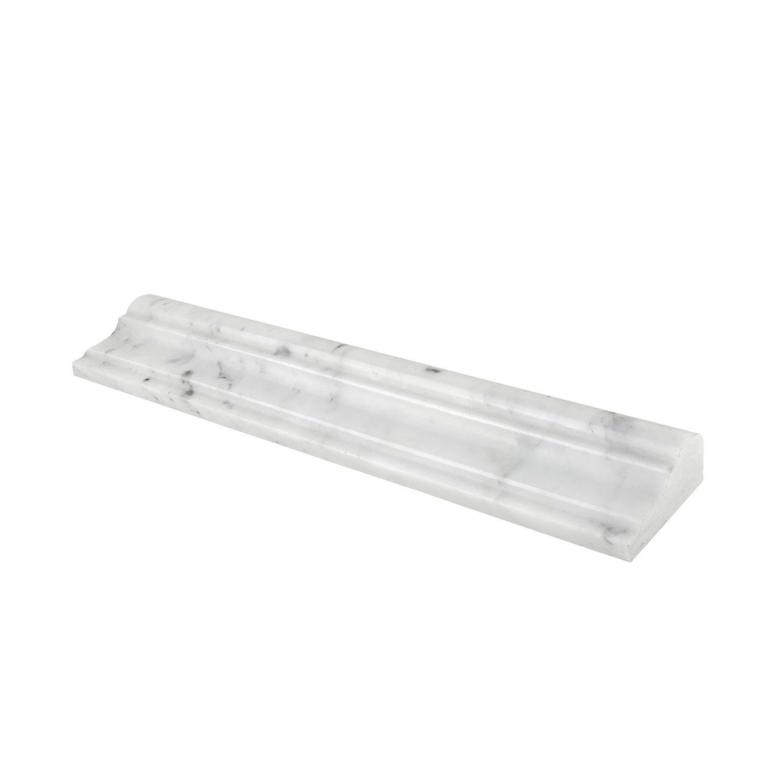 Carrara White Marble Honed F-5 Chair Rail / Crown Molding Trim-Marble Molding/Trim-American Tile Depot