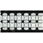 Carrara White Marble Honed Florida Flower Border w/Black Dots-Marble Border-American Tile Depot