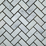 Carrara White Marble Honed Mini Herringbone Mosaic Tile-Marble Mosaic-American Tile Depot