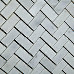 Carrara White Marble Honed Mini Herringbone Mosaic Tile-Marble Mosaic-American Tile Depot