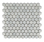 Carrara White Marble Polished 1" Mini Hexagon Mosaic Tile-Marble Mosaic-American Tile Depot