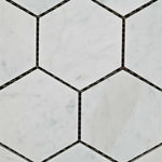 Carrara White Marble Polished 3" Hexagon Mosaic Tile-Marble Mosaic-American Tile Depot