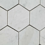 Carrara White Marble Polished 3" Hexagon Mosaic Tile-Marble Mosaic-American Tile Depot