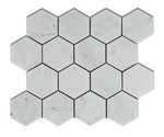 Carrara White Marble Polished 3" Hexagon Mosaic Tile-Marble Mosaic-American Tile Depot