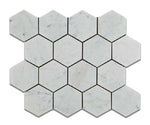 Carrara White Marble Polished 3" Hexagon Mosaic Tile-Marble Mosaic-American Tile Depot