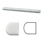 Carrara White Marble Polished 3/4 X 12 Bullnose Liner-Marble Molding/Trim-American Tile Depot