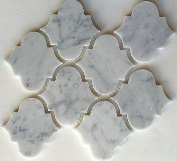 Carrara White Marble Polished 4" Morocco Mosaic Tile-Marble Mosaic-American Tile Depot