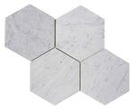 Carrara White Marble Polished 6" Hexagon Tile-Marble Tile-American Tile Depot