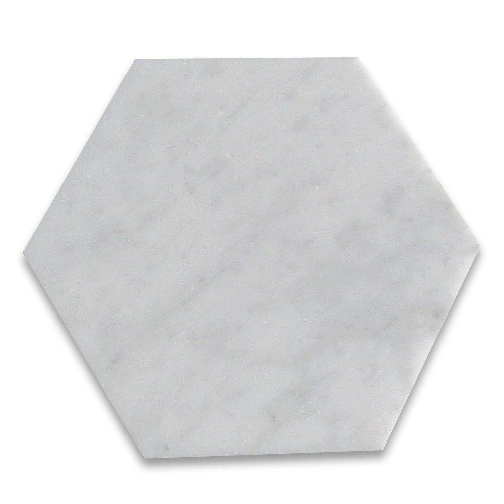 Carrara White Marble Polished 6" Hexagon Tile-Marble Tile-American Tile Depot