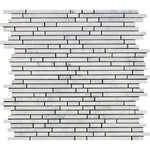 Carrara White Marble Polished Bamboo Sticks Mosaic ( Single-Color Carrara )-Marble Mosaic-American Tile Depot