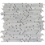 Carrara White Marble Polished Bamboo Sticks Mosaic ( Single-Color Carrara )-Marble Mosaic-American Tile Depot