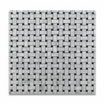 Carrara White Marble Polished Basketweave Mosaic Tile w/ Black Dots-Marble Mosaic-American Tile Depot