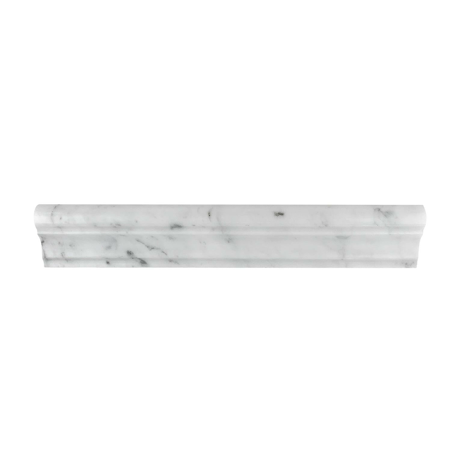 Carrara White Marble Polished F-5 Chair Rail / Crown Molding Trim-Marble Molding/Trim-American Tile Depot