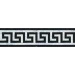 Carrara White Marble Polished Greek Key Border w / Black Dots-Marble Border-American Tile Depot