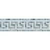 Carrara White Marble Polished Greek Key Border w / Blue Gray Dots-Marble Border-American Tile Depot