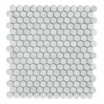 Carrara White Marble Polished Penny Round Mosaic Tile-Marble Mosaic-American Tile Depot