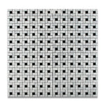 Carrara White Marble Polished Pinwheel Mosaic Tile w/ Black Dots-Marble Mosaic-American Tile Depot