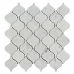 Carrara White Marble Honed Lantern Arabesque Mosaic Tile-Marble Mosaic-American Tile Depot