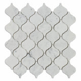 Carrara White Marble Honed Lantern Arabesque Mosaic Tile-Marble Mosaic-American Tile Depot