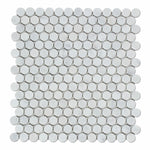 Carrara White Marble Honed Penny Round Mosaic Tile-Marble Mosaic-American Tile Depot