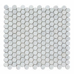 Carrara White Marble Honed Penny Round Mosaic Tile-Marble Mosaic-American Tile Depot