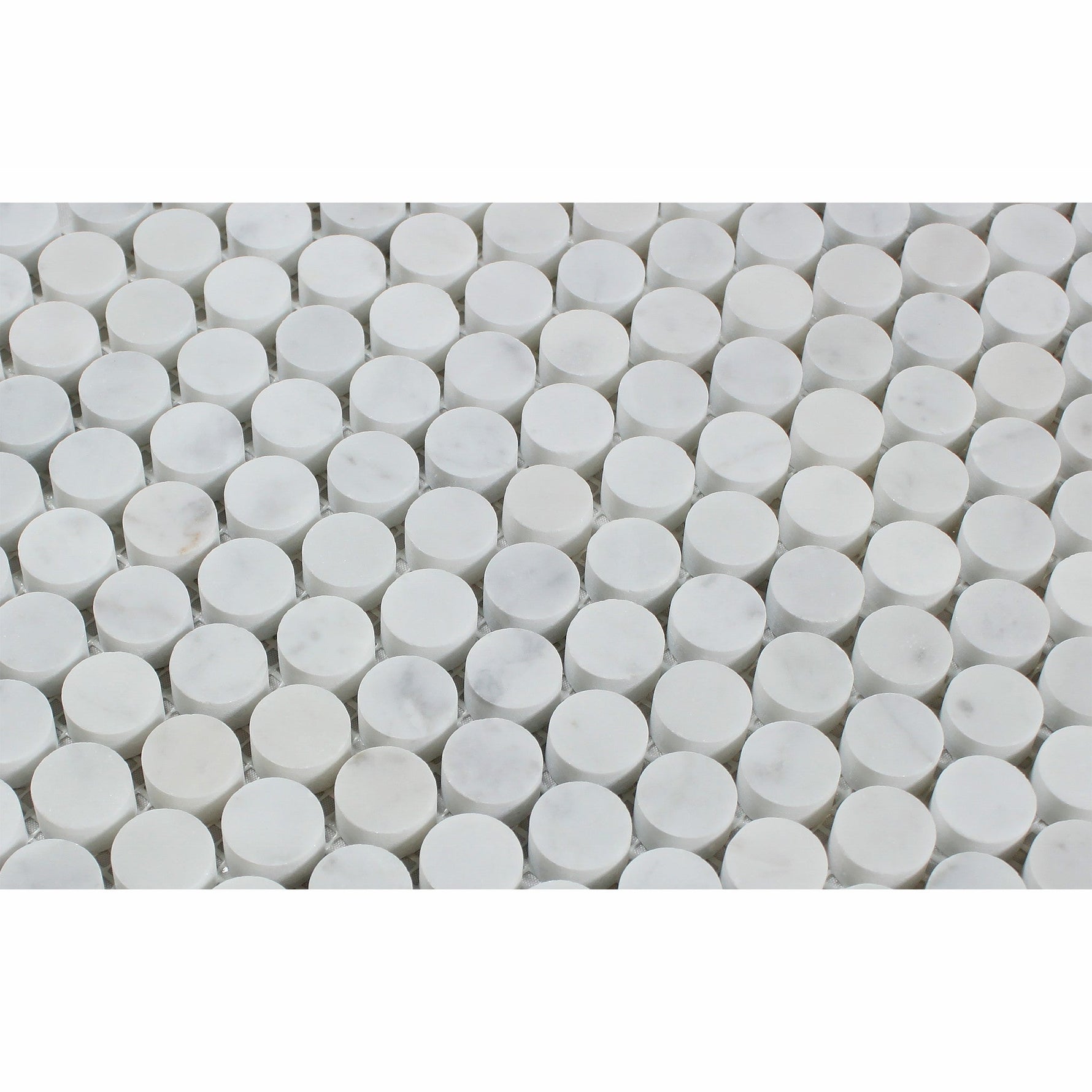 Carrara White Marble Honed Penny Round Mosaic Tile-Marble Mosaic-American Tile Depot