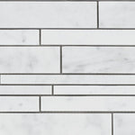 Carrara White Marble Honed Random Strip Mosaic Tile-Marble Mosaic-American Tile Depot