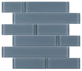 Oceanhouse Blue Shining Multi Size Glossy Subway Glass Mosaic Tile