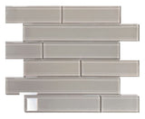 Oceanhouse Grey Shining Multi Size Glossy Subway Glass Mosaic Tile