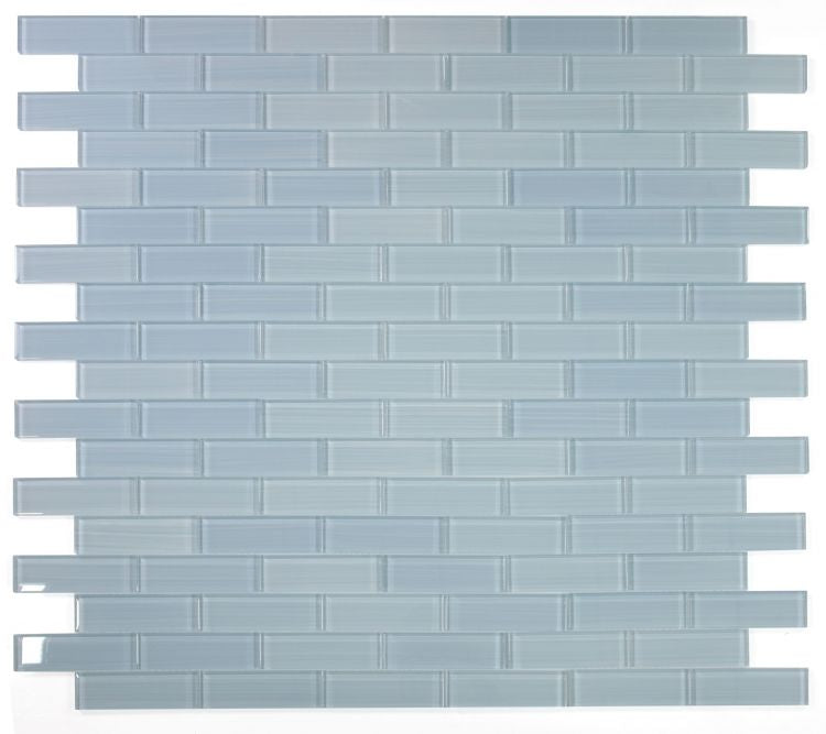 2 x 6 Oceanhouse Lucy Blue Stroke Glossy Subway Glass Mosaic Tile-Glass Mosaic-American Tile Depot