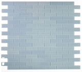2 x 6 Oceanhouse Lucy Blue Stroke Glossy Subway Glass Mosaic Tile