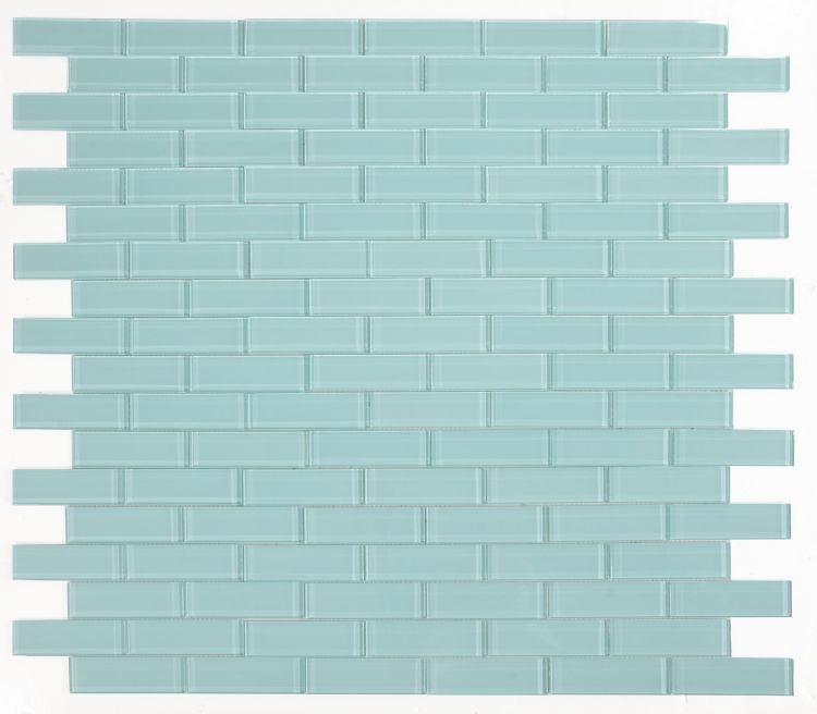 2 x 6 Oceanhouse Mint Glossy Subway Glass Mosaic Tile-Glass Mosaic-American Tile Depot