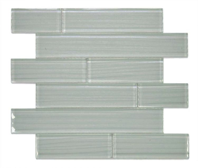 Oceanhouse Silver Grey Multi Size Glossy Subway Glass Mosaic Wall Tile-Glass Mosaic-American Tile Depot