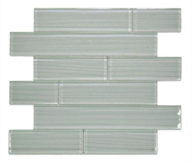 Oceanhouse Silver Grey Multi Size Glossy Subway Glass Mosaic Wall Tile-Glass Mosaic-American Tile Depot