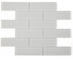 2 x 6 Oceanhouse Silver White Glossy Subway Glass Mosaic Wall Tile-Glass Mosaic-American Tile Depot