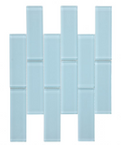 2 x 6 Oceanhouse Teal Glossy Subway Glass Mosaic Tile