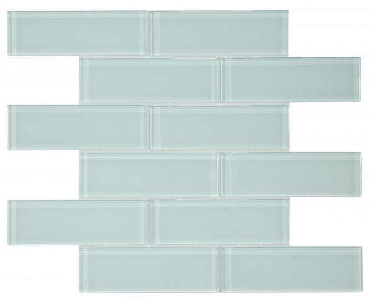 2 x 6 Oceanhouse Turquoise Glossy Subway Glass Mosaic Tile-Glass Mosaic-American Tile Depot