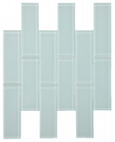 2 x 6 Oceanhouse Turquoise Glossy Subway Glass Mosaic Tile