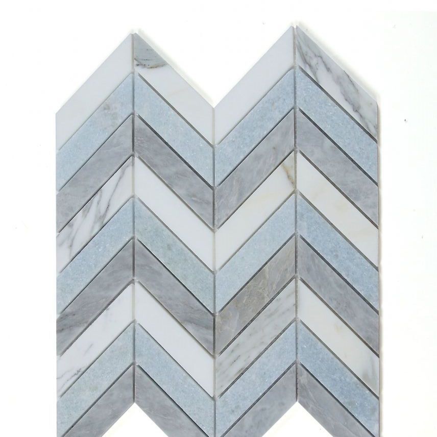 Chevron Livid Marble Mosaic Tile-Marble Mosaic-American Tile Depot