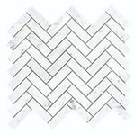 Chevron Long Carrara Polished Marble Mosaic Tile-Marble Mosaic-American Tile Depot