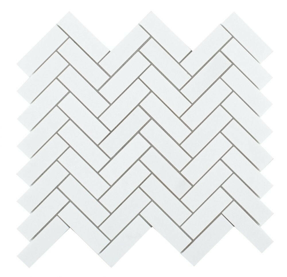 Chevron Long Thassos Honed Marble Mosaic Tile-Marble Mosaic-American Tile Depot