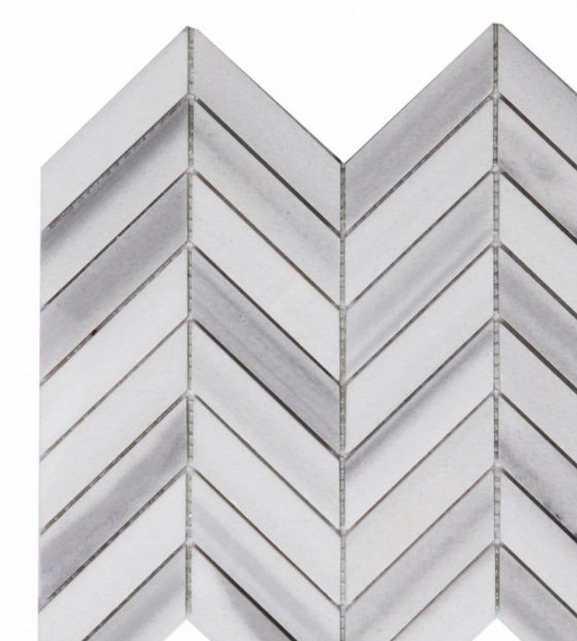 Chevron Marmala White Polished Marble Mosaic Tile-Marble Mosaic-American Tile Depot