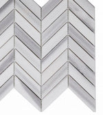 Chevron Marmala White Polished Marble Mosaic Tile-Marble Mosaic-American Tile Depot