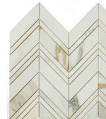 Chevron Ravenna Calacatta Polished Marble Mosaic Tile-Marble Mosaic-American Tile Depot