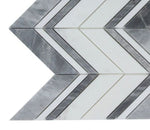 Chevron Ravenna Grey Polished Marble Mosaic Tile-Marble Mosaic-American Tile Depot