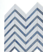 Chevron Royal Sapphire Marble Mosaic Tile-Marble Mosaic-American Tile Depot