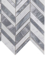 Chevron Shadow Lava Polished Marble Mosaic Tile-Marble Mosaic-American Tile Depot