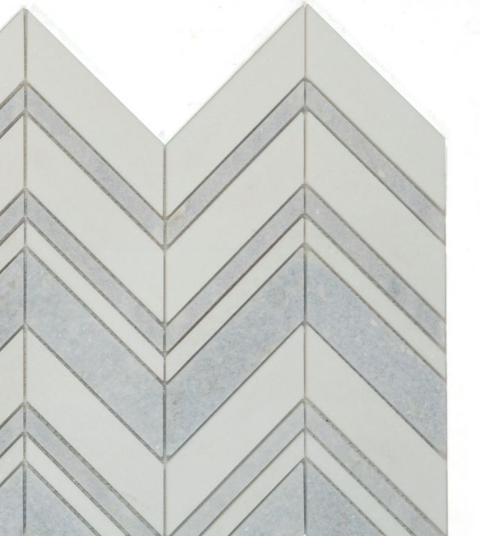 Chevron Crystal Ocean Polished Marble Mosaic Tile-Marble Mosaic-American Tile Depot