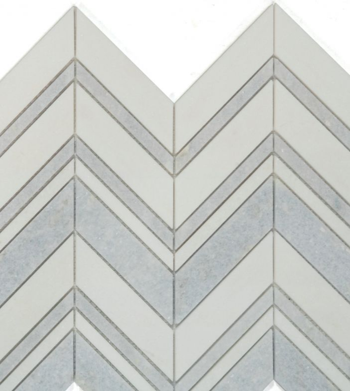 Chevron Crystal Ocean Polished Marble Mosaic Tile-Marble Mosaic-American Tile Depot